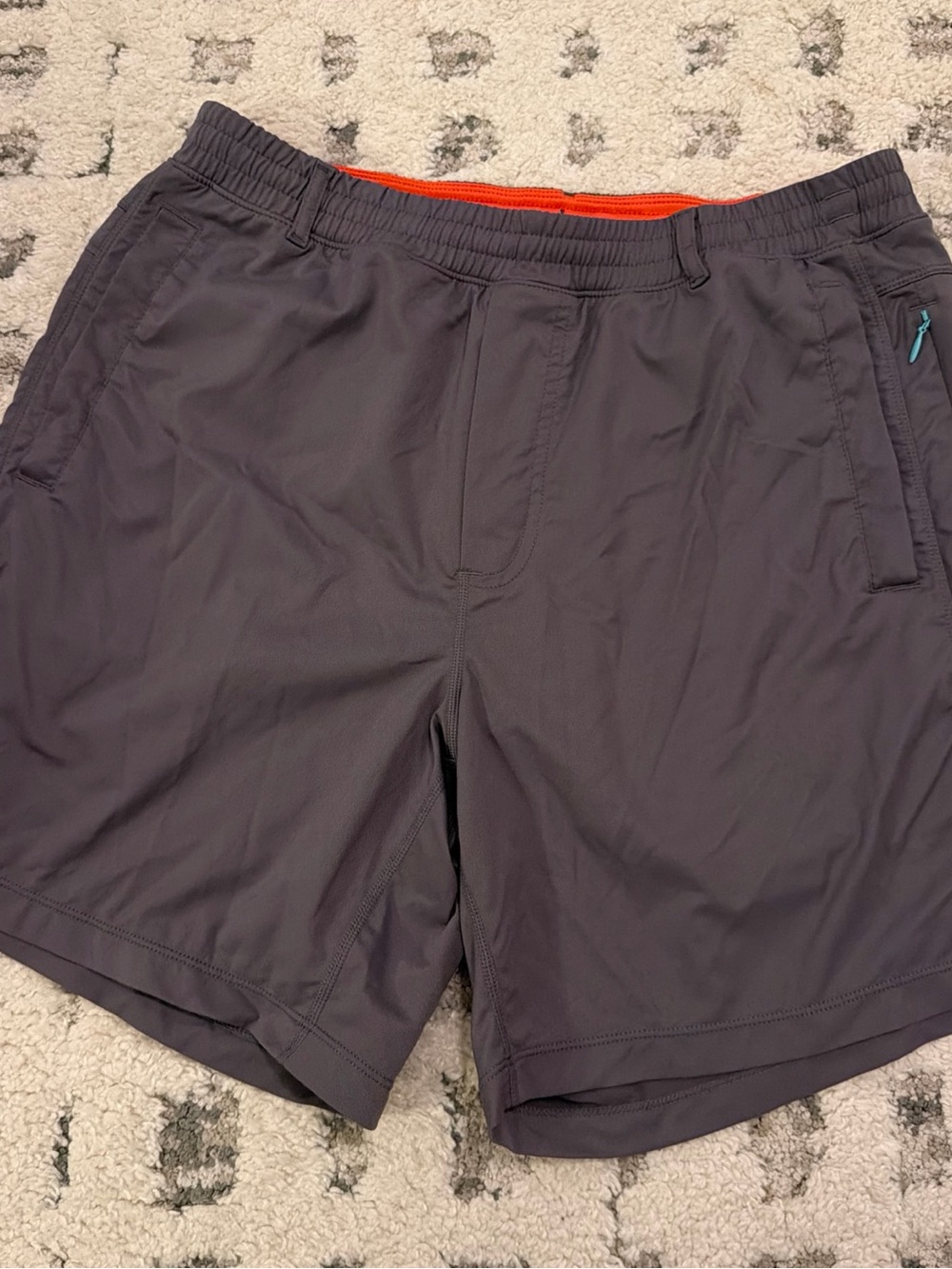 Birddogs Men's Hybrid Shorts — Charcoal with Orange Waistband